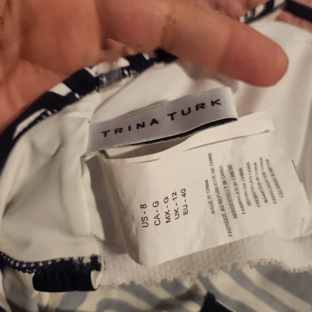 Trina Turk Zebra Print Halter Top with Colorful Trim - Picture 6 of 8